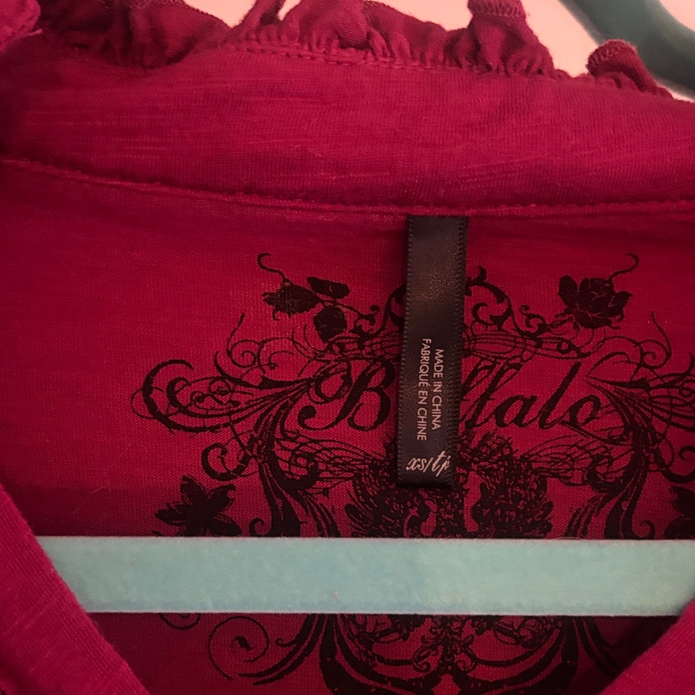 Buffalo David Bitton Crimson Ruffle Blouse - Picture 6 of 12